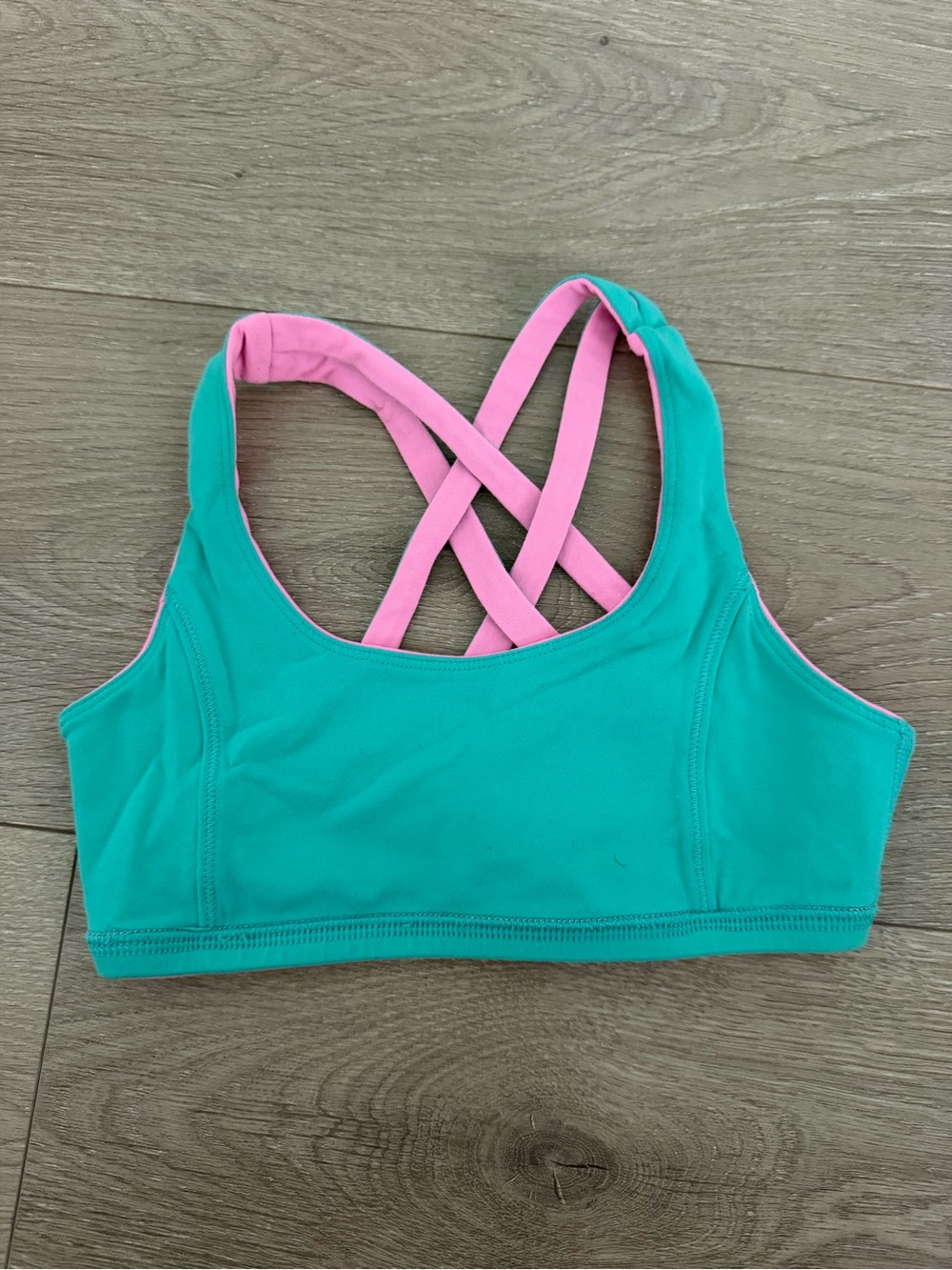 Ivivva Teal & Pink Crisscross Sports Bra